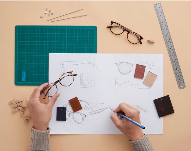 sketching of glasses frames