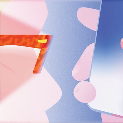 illustration of person staring at phone