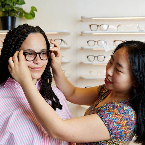 Staff helping customer